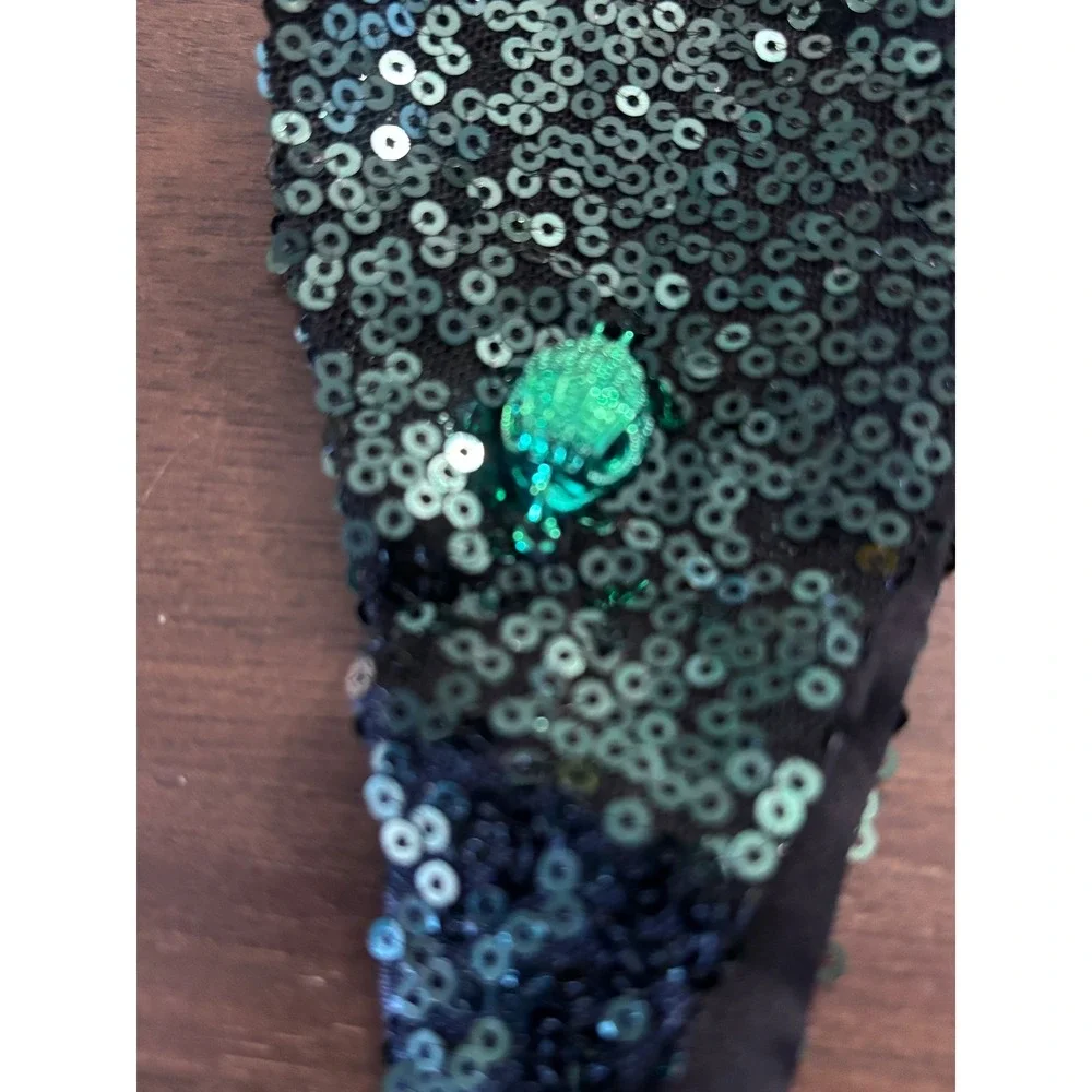 Kurt‎ Geiger Green Sequin Skinny Scarf